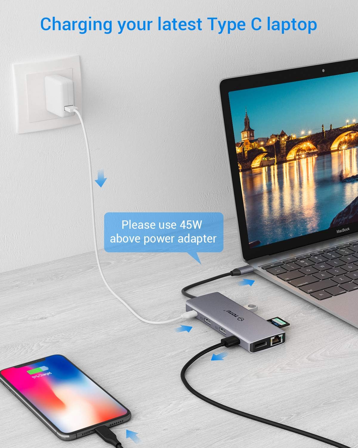 USB C HUB, Upgraded TOTU 13 in 1 Type C Hub Dongle Adapter (4K Dual HDMI&DP,75W PD), Triple Display Docking Station for Windows&Macbook Pro USB C Systems, macOS only Support Mirror Display: Computers & Accessories