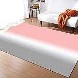 Maliyand Indoor Area Rug, Gradient Pink White Gray Ombre Modern Art Anti-Skid Rectangle Accent Rugs for Children Bedroom Livi