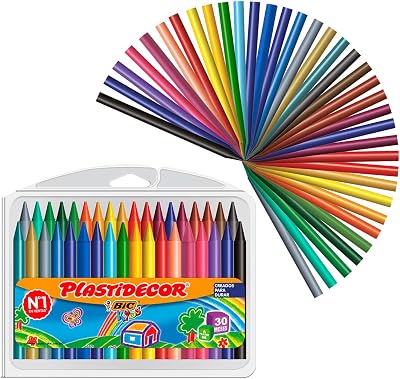 Lápis de cor infantil bic kids, plastidecor, cores sortidas, ideal para colorir e desenhar, material escolar, 36 unidades (pacote com 1), clássico, modelo sortido