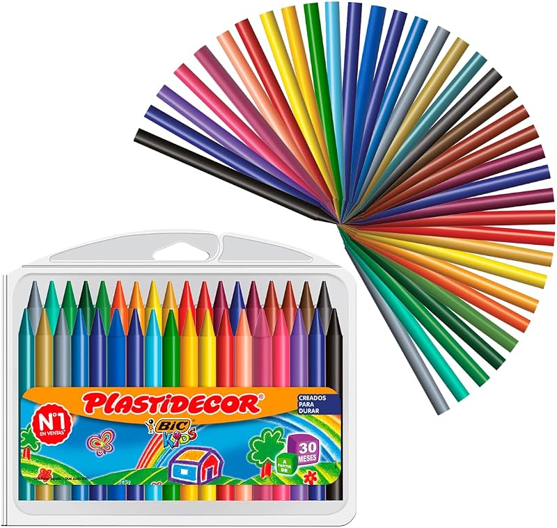 Kids Ceras de Colores para Niños, Plastidecor, Colores Surtidos, Óptimo Para Colorear y Dibujar, Material Escolar, 36 Unidad (Paquete de 1), Clásico, Modelo Surtido