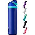 Owala FreeSip Insulated Stainless Steel Water Bottle with Straw for Sports and Travel, BPA-Free, 24-Ounce, Smooshed Blueberry