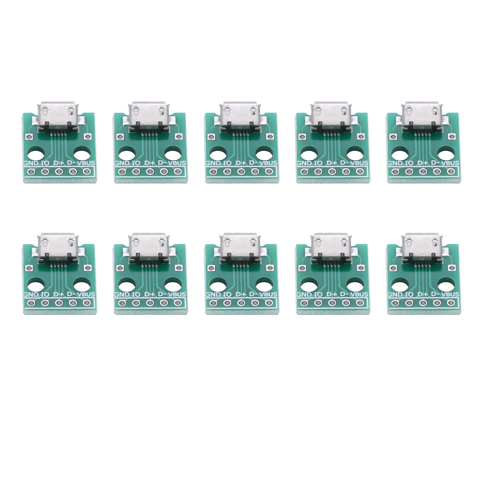 Garosa 10pcs Micro USB to DIP adapter board, 5-pin female to male converter, USB breakout board for DIY electronics projects, prototyping, and embedded development