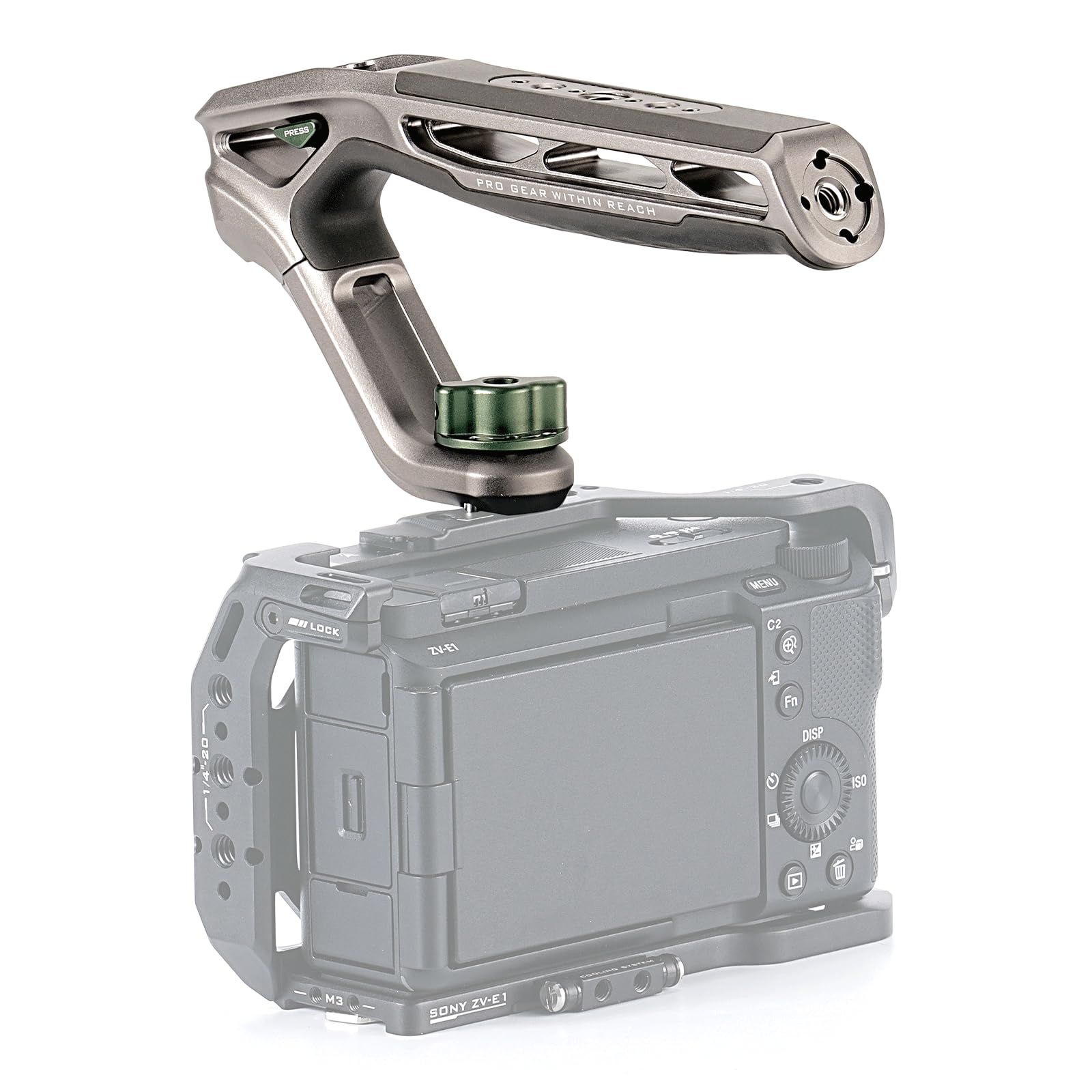 Tilta Xeno Top Handle 1/4"-20 with Locating Pins - Titanium Gray TA-XTH1-TG