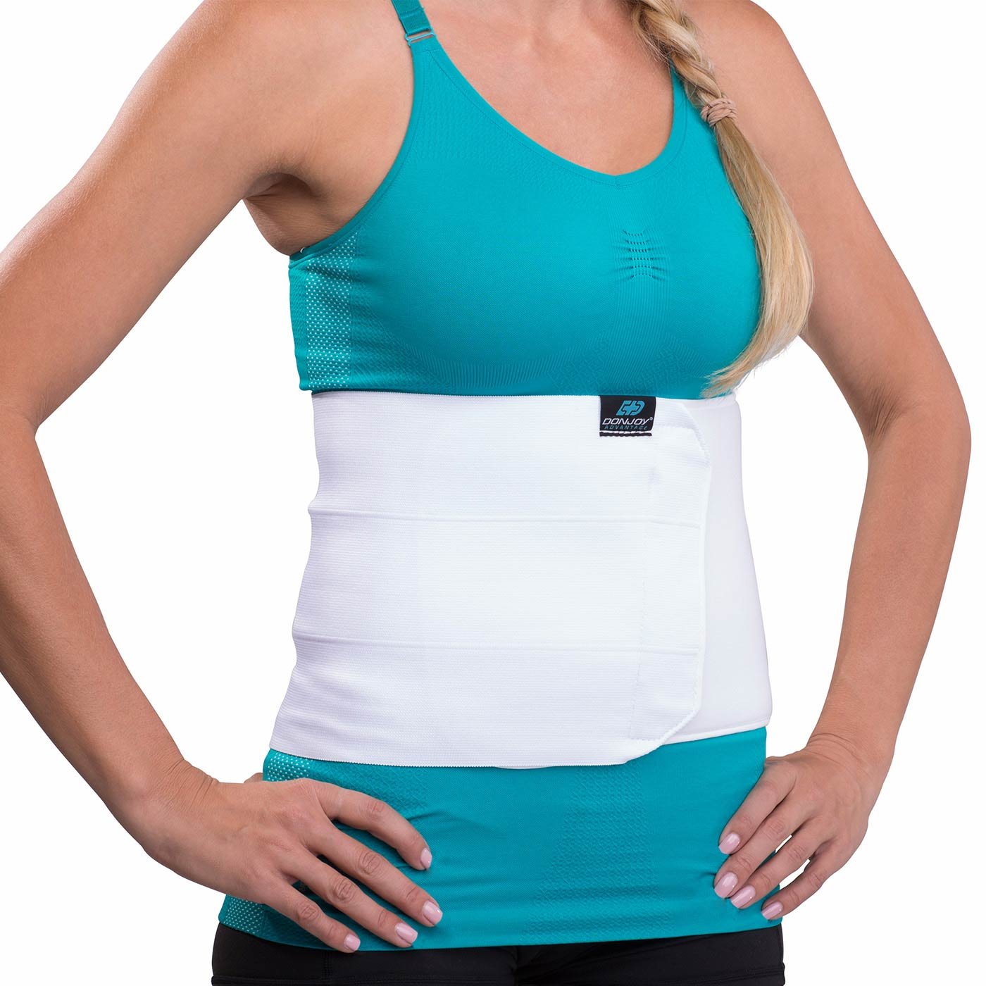Photo 1 of DonJoy DA161SR01-WHT-S/M Abdominal Support Three Panel Elastic Wrap for Strain, Weakness, Small, Medium fits 29", 37", White, Small/Medium
