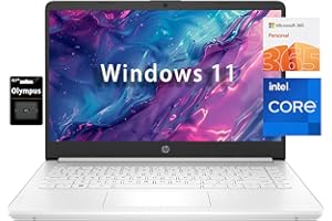 HP 14" HD Student Business Laptop, Intel Quad-Core N4120, 16GB RAM, 384GB Storage, (128GB eMMC+256GB SD Card), 1 Year Office 365, Slim Design, Webcam, HDMI, Bluetooth, WiFi, Win 11 S, Silver