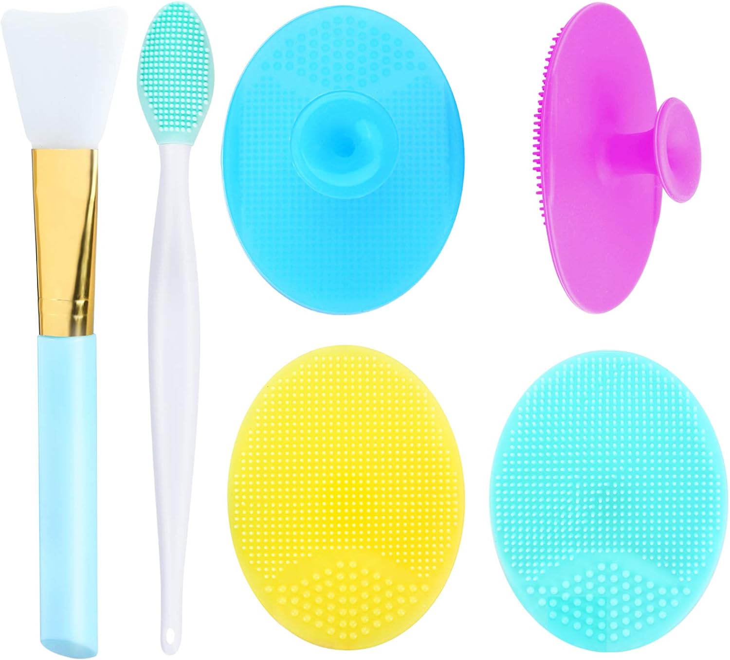 Silicone Face Brush, 4 Pcs Mini Manual Silicone Face Scrubber with