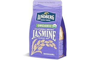 Lundberg Organic Jasmine Rice, Long Grain Brown Rice - Non-Sticky, Fluffy Aromatic Rice, Organically Grown in California, Pantry Staples, 32 Oz