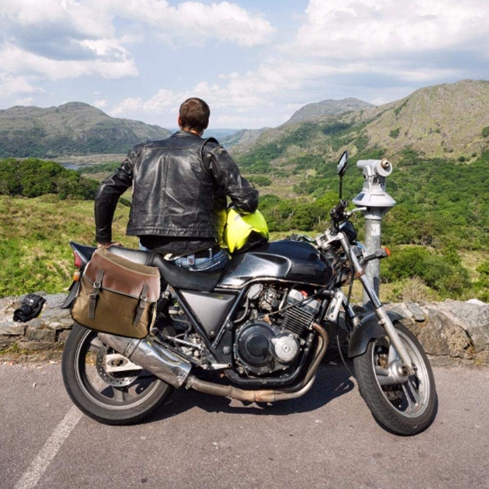 Borsa Laterale Moto Pelle Pu APEBAZY Borsa Da Moto Marrone In Pelle PU Swing Bag Tasche Laterali Borsa Bagaglio Triangolare Con Grande Capacità (sinistra Borsa Moto Pelle Marrone