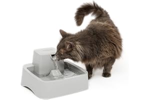 PetSafe Drinkwell 1/2 Gallon (64 Ounce) Small Pet Fountain - Small Dog and Cat Water Fountain - Dishwasher Safe Filtered Water Dispenser with Flow Control - Easy to Clean - Filters Included