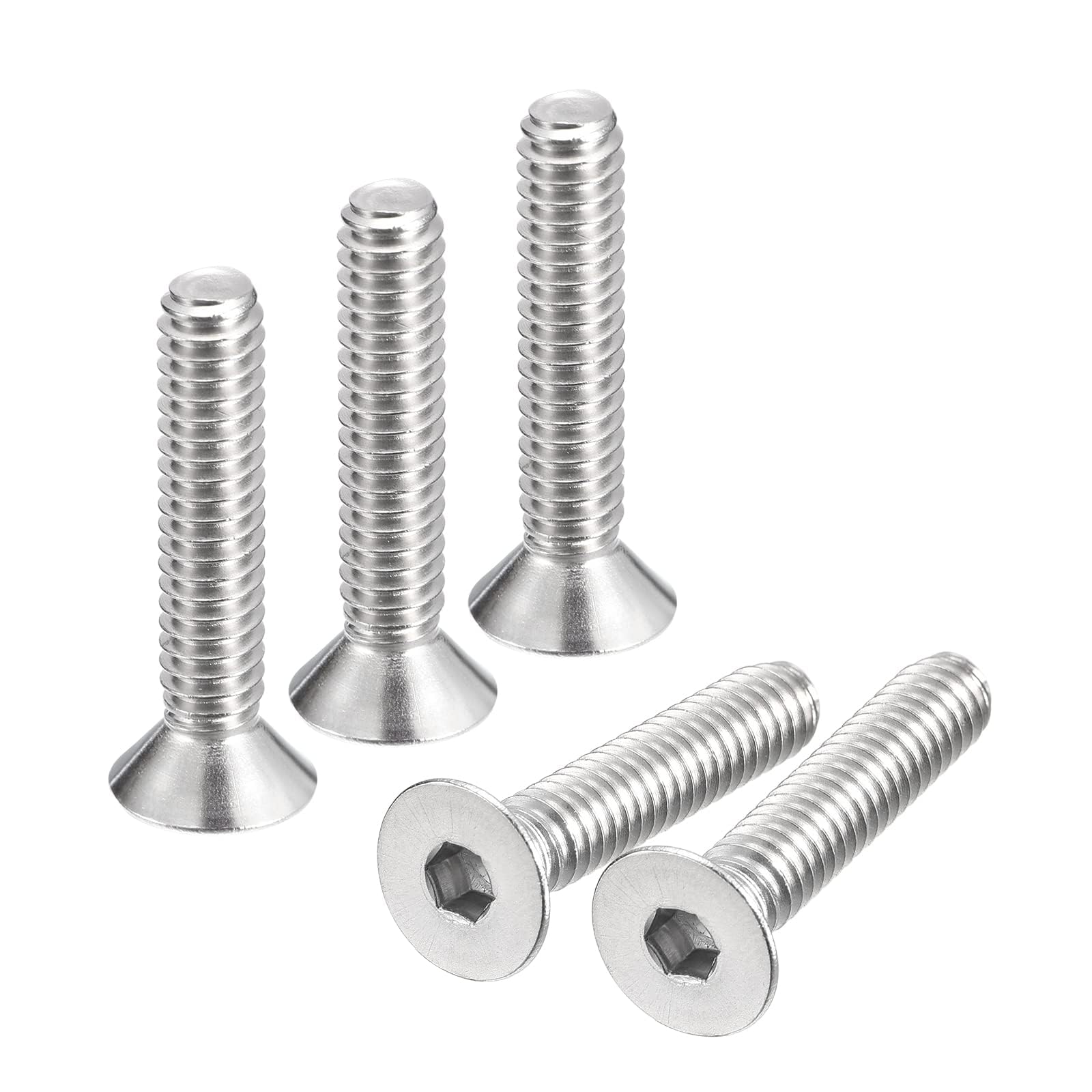 TA-VIGOR 10Pcs Hex Socket Countersunk Head Screw Bolts, 1/4-20x1-1/4" 304 Stainless Steel Flat Head Socket Cap Screws Bolts Fasteners for Bicycle Motorcycle Repair, Machinery, Household Appliances