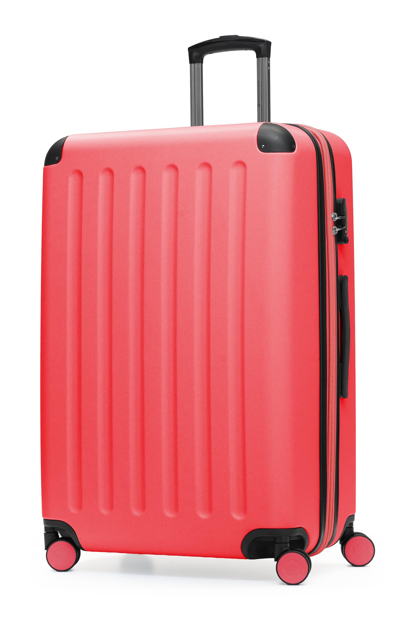 Hauptstadtkoffer Spree – Large Hardshell Suitcase, TSA Lock, 4 Double Wheels, Trolley Luggage, Rolling Suitcase, Travel Case with Expandable Capacity, 75 cm, 119 Liters, Coral