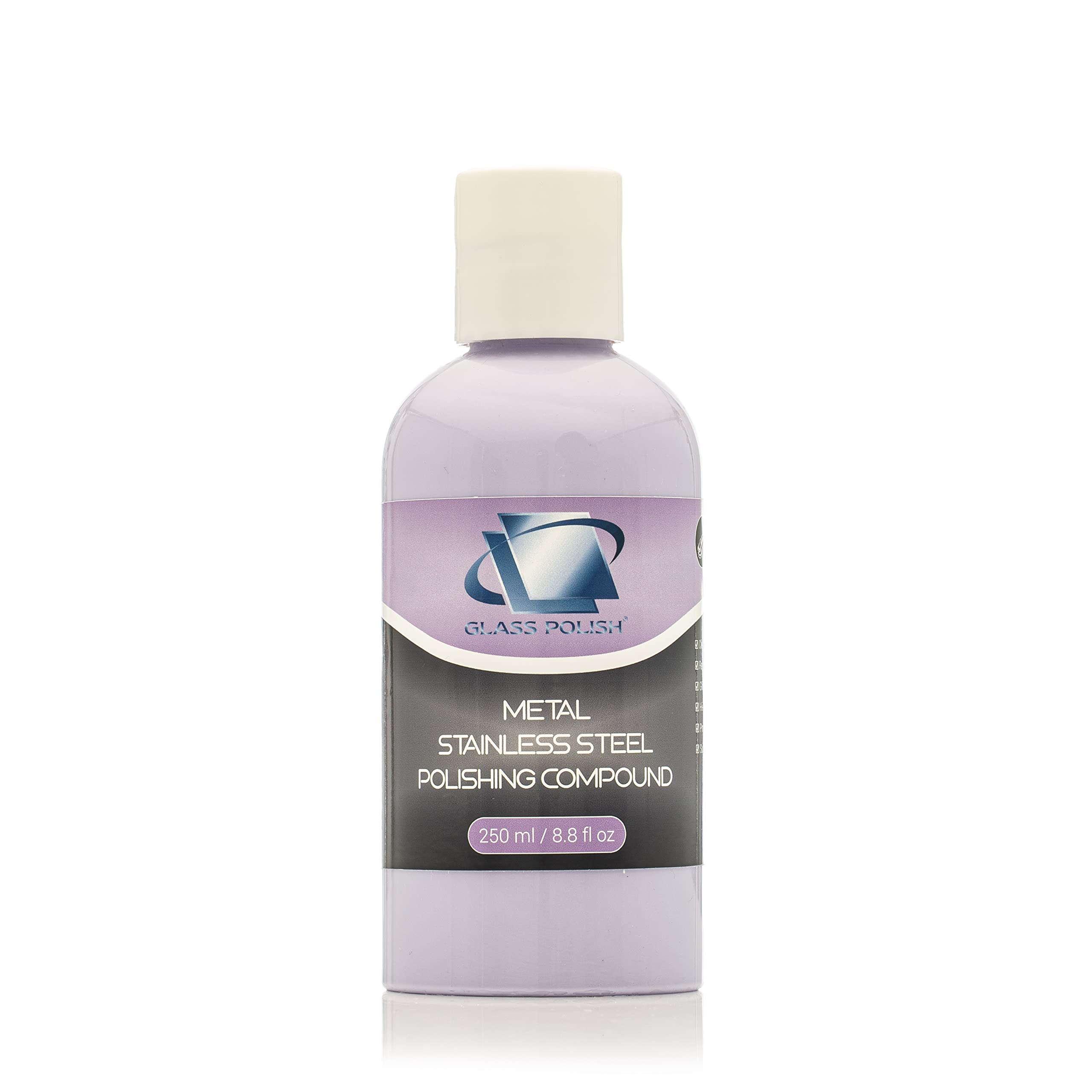 Glass Polish 8.8oz (250ml) Metal and Stainless Steel Polishing Compound, Polishing Solution for All Types of Metals - GP14024