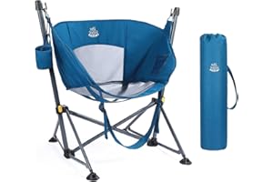 DEERFAMY Hammock Chair, Camping Swinging Chair Breathable with Folding Stand, Portable Rocking Chair Hold up to 350 lbs, Oversize Swing Chair for Outside, Car Camp, Lawn, Backyard, Outdoor