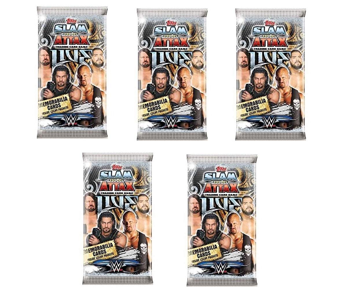 WWE Topps Slam Attax Live 5x Trading Card Packs (5 Sealed Packs)