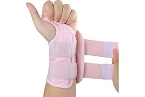 Tianhengyi Carpal Tunnel Wrist Brace, Adjustable Wrist Support Brace, Night Wrist Sleep Supports Splints Arm Stabilizer (Left Hand, S/M, Pink)