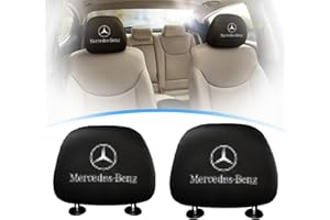 IITA Gift 2 Pack Car Seat Head Rest Covers for Mereds Benz, Black Soft Embroidery Logo Headrest Covers Automotive Parts & Accessories
