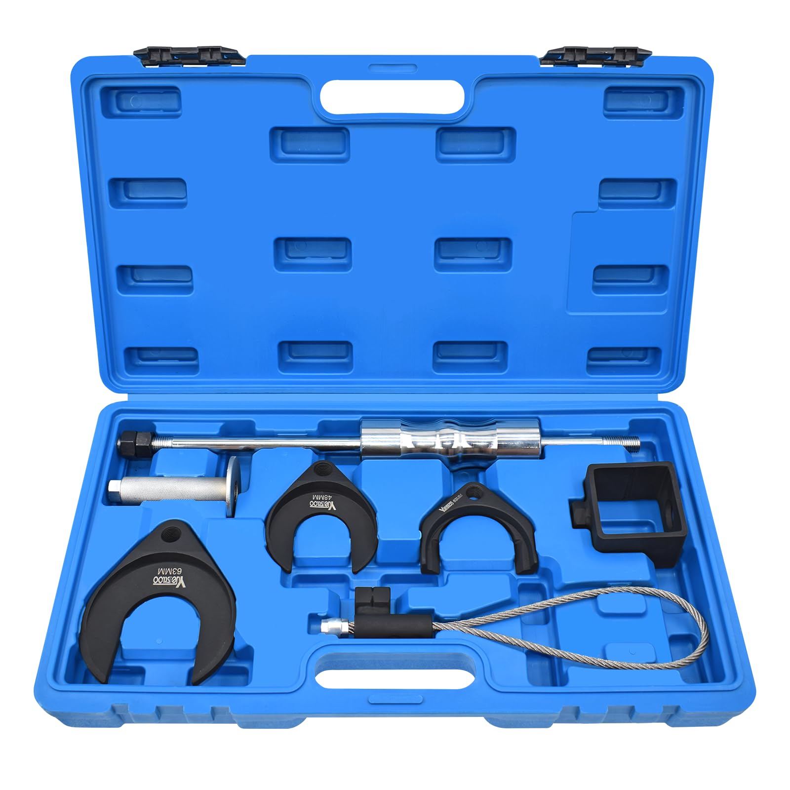 Photo 1 of 10 Piece Inner CV Axle Removal Tool, Heavy Duty Slide Hammer Puller Set, 63mm 48mm CV Joint Fork, Outer CV Joint Adapter and Steel Cable Adapter, Front Wheel Drive Axle Half Shaft Removal Tool Kit