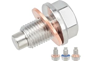 DSNADUO 1PC M12x1.25 Stainless Steel Magnetic Engine Oil Drain Plug Fit Toyota Corolla 4Runner Camry Highlander Prius RAV4 Sienna Tacoma Venza Yaris Lexus Nissan Infiniti John Deere 90341-12012 11128-01M00