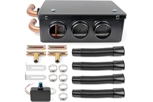 12V 50W Car Truck Heater, Portable Car Windshield Defogger Defroster with 3 Ports 80 CFM Airflow 8500 BTU and Universal Parki