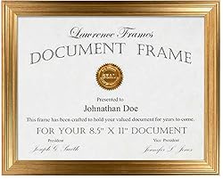 Lawrence Frames 536281 8.5x11 Sutter Burnished Gold