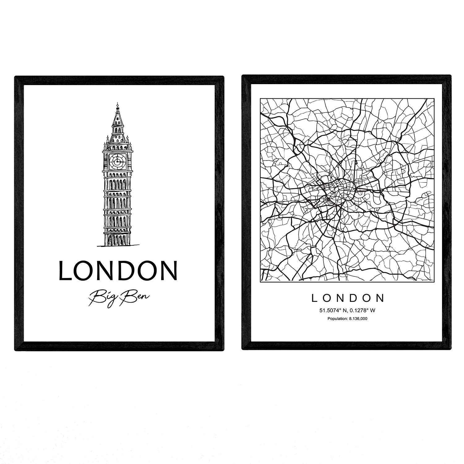 Nacnic Pack London - Big Ben City Landmarks Sheets A3