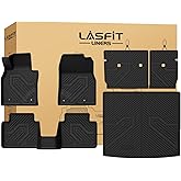 LASFIT Floor Mats & Backrest Mats & Trunk Mat for Mazda CX50 2023-2026 (Not for Hybrid) All Weather TPE Custom Fit Floor Liners Car Mats Accessories, 1st & 2nd Row & Seatback & Cargo Mats, Black