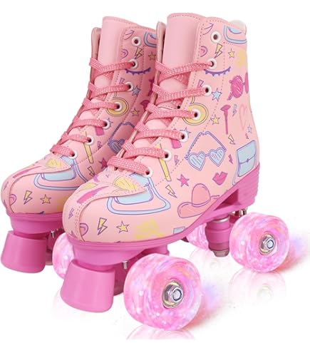 Amazon.com: YYW Roller Skates for Girls Light Up Kids Roller