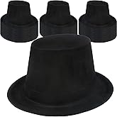 SGBETTER 30 Pack Children Top Hat Bulk Black Party Top Hat Plastic Magician Hat Tuxedo Costume Hat for Kids Role Play Party Supplies