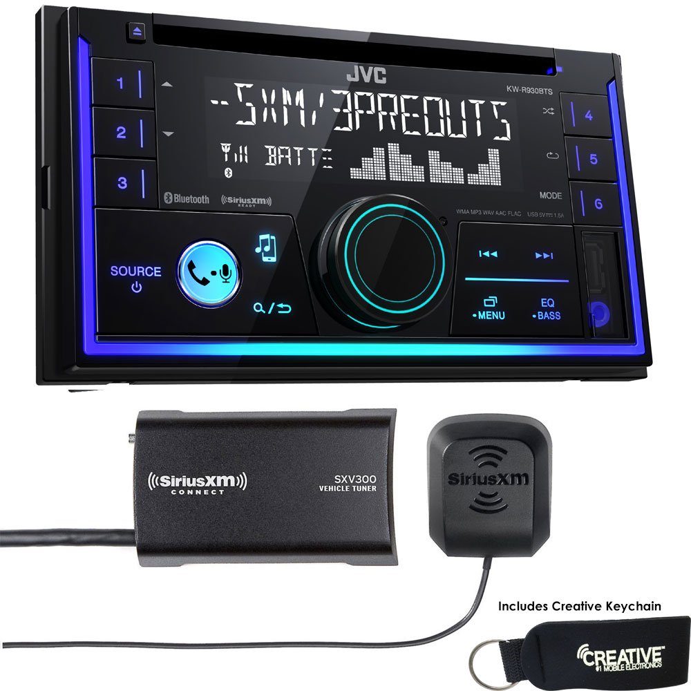 JVC KW-R930BTS Double DIN Bluetooth in-Dash Car Stereo, SiriusXM Tuner Included