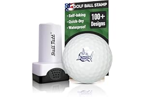 Ball Tatt - Golf Ball Stamp - Self-Inking Marker - Quick-Dry Permanent Marking Tool, No Leaks or Refills, Reusable & Waterproof Golfing Stamper - Ideal Gift for Golfers, Dads, (Animals and Plants)