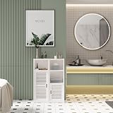 Dripex 3 Tier Bathroom Floor Cabinet White Storage with Door 80x22x25cm view 8