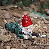 Tirifer Garden Gnome with Gun, Gnome Soldiers Military Army Tactical Gnome Statue Garden Gnome Gun for Indoor Outdoor, Patio, Yard, Lawn Ornaments, Home Décor
