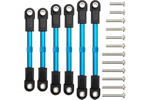 HobbyMarking 6Pcs Adjustable Aluminum Turnbuckles Camber Links Set for Traxxas Slash 4X4 2WD / Rustler/Stampede/Hoss/Bandit 1/10 RC Short Course Trucks Replacement Upgrade Accessories (Blue)