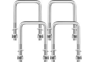 XIANGZI 4PC Boat Trailer U-Bolts Square U Bolts 3inch Wide 1/2''D x 3" W x 3.7" L Heavy Duty Hot-Dip Galvanized Surface 3inch U-Bolts for Sailboat Trailer, Automobiles Trailer Replacement Parts