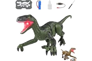 Fire Breathing Dinosaur Toy, Upgraded Remote Control Dinosaur Toys with Changing Light, Walking Interactive Rc T-Rex Christma