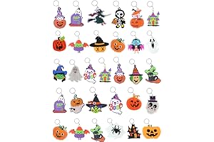 Veryrich Halloween Keychains Bulk, Pumpkin Ghost Skull Head Halloween Keychain Accessories For Adults Halloween Party Supplies, Halloween Party Decoration