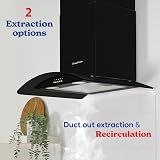 Russell Hobbs RHGCH901B 90cm Cooker Hood Black Glass Stainless 5 Function view 4