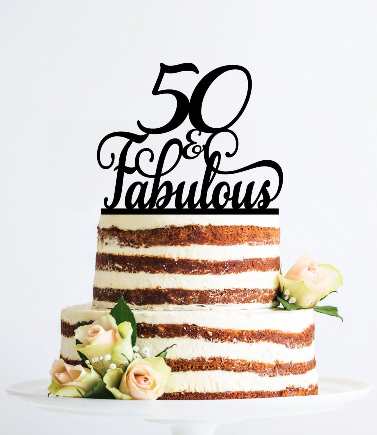 50 And Fabulous Birthday Topper For Women Classy 50th Birthday