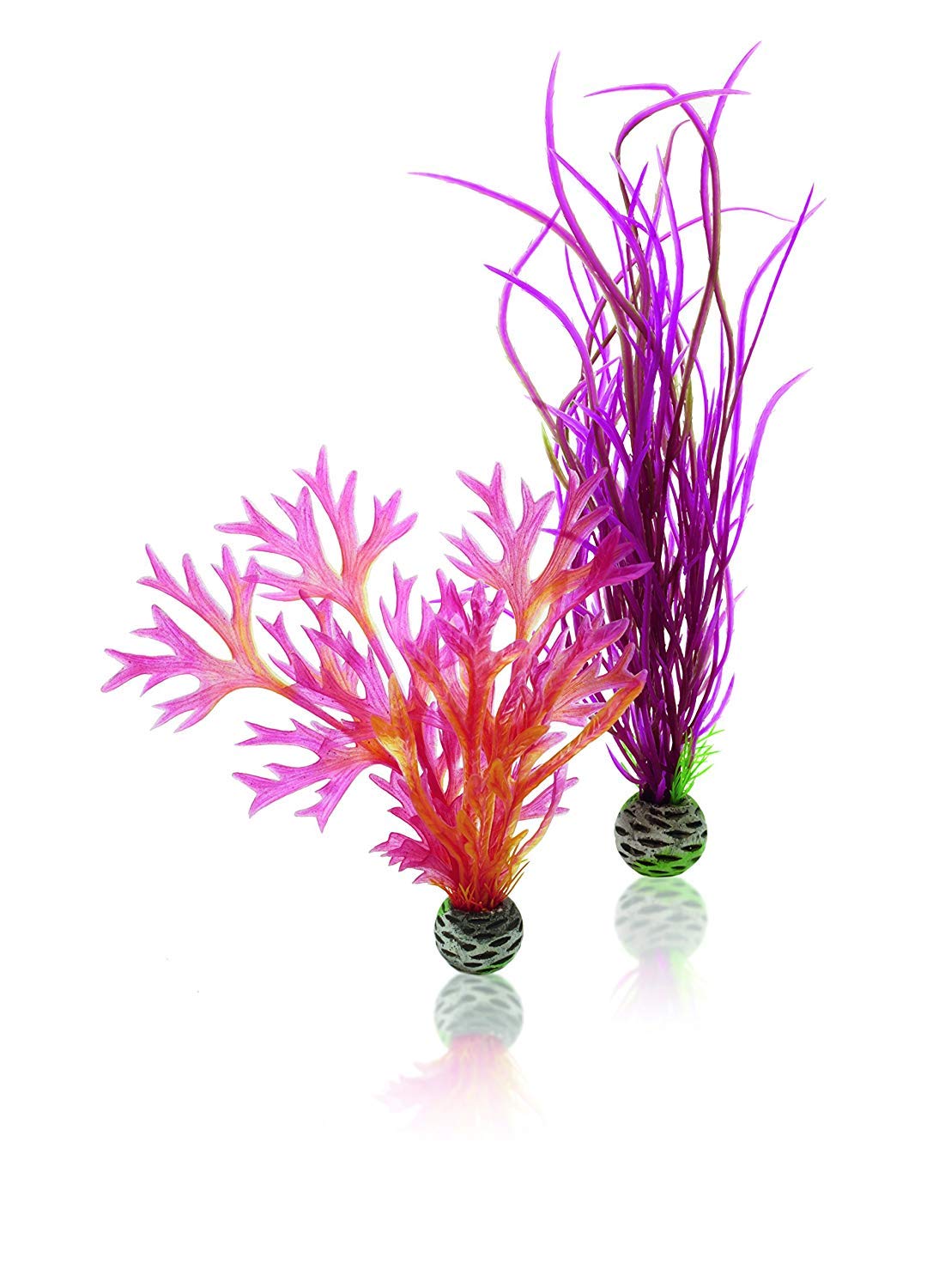 biOrb Fish Tank Decorations, Red & Pink Plant Set With Weighted Balls (Set of Two Aquarium Plants), Artificial Fish Tank Plants To Add A Pop Of Colour, Natural-Looking Aquarium Decor For A Scenic Background