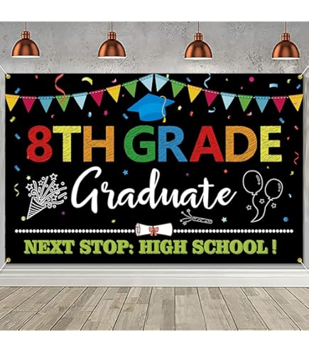 Purple 8th Grade Graduation Cake Topper - 2024 Grad Decor, Glitter Paper, Pre-Assembled - View #8