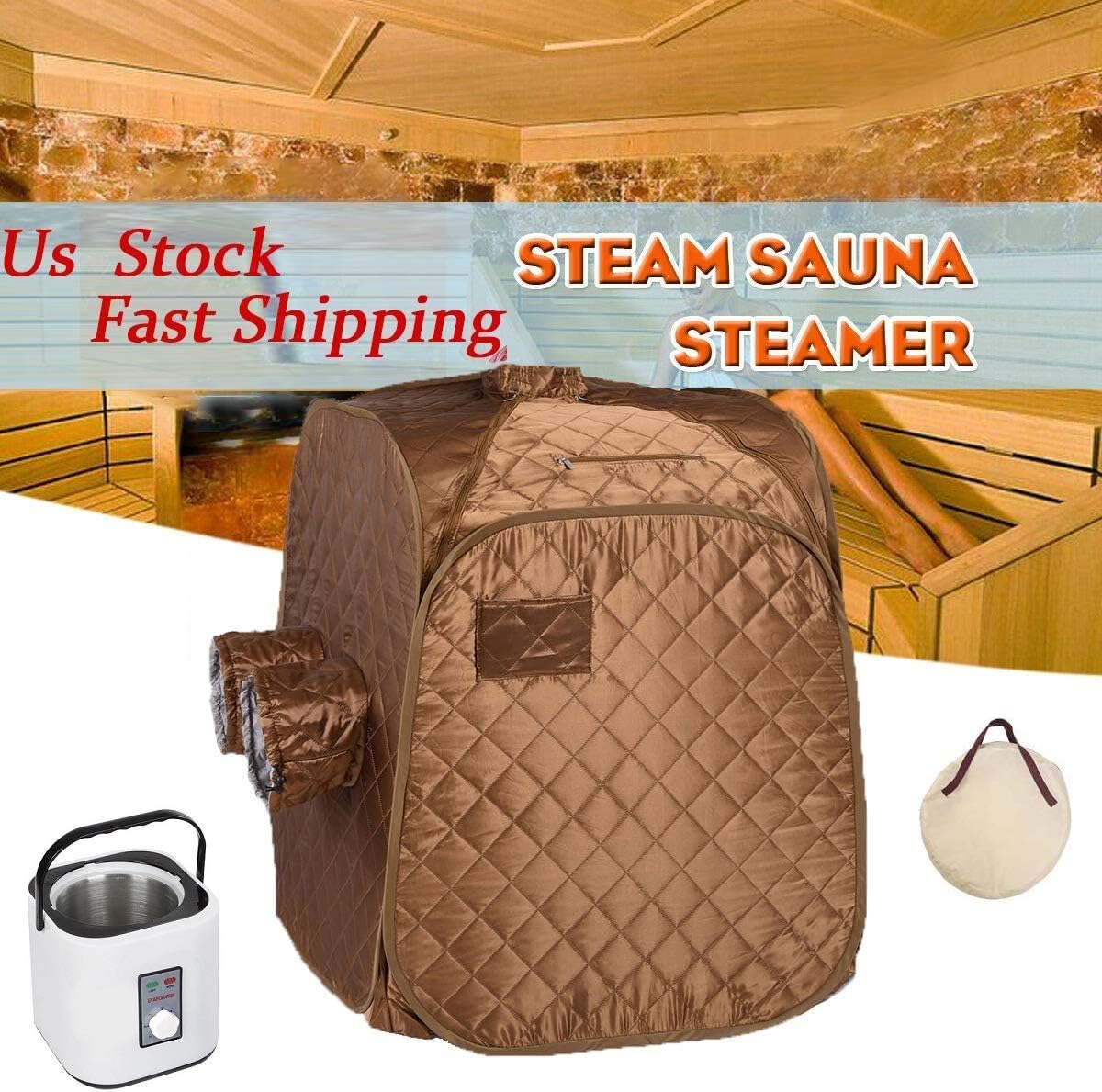 Mageshi 2L Portable Steam Sauna Spa Folding Tent Fast Fold Slim Weight Loss Detox Steam Sauna Pot with Time Setting Personal Sauna Home US Delivery