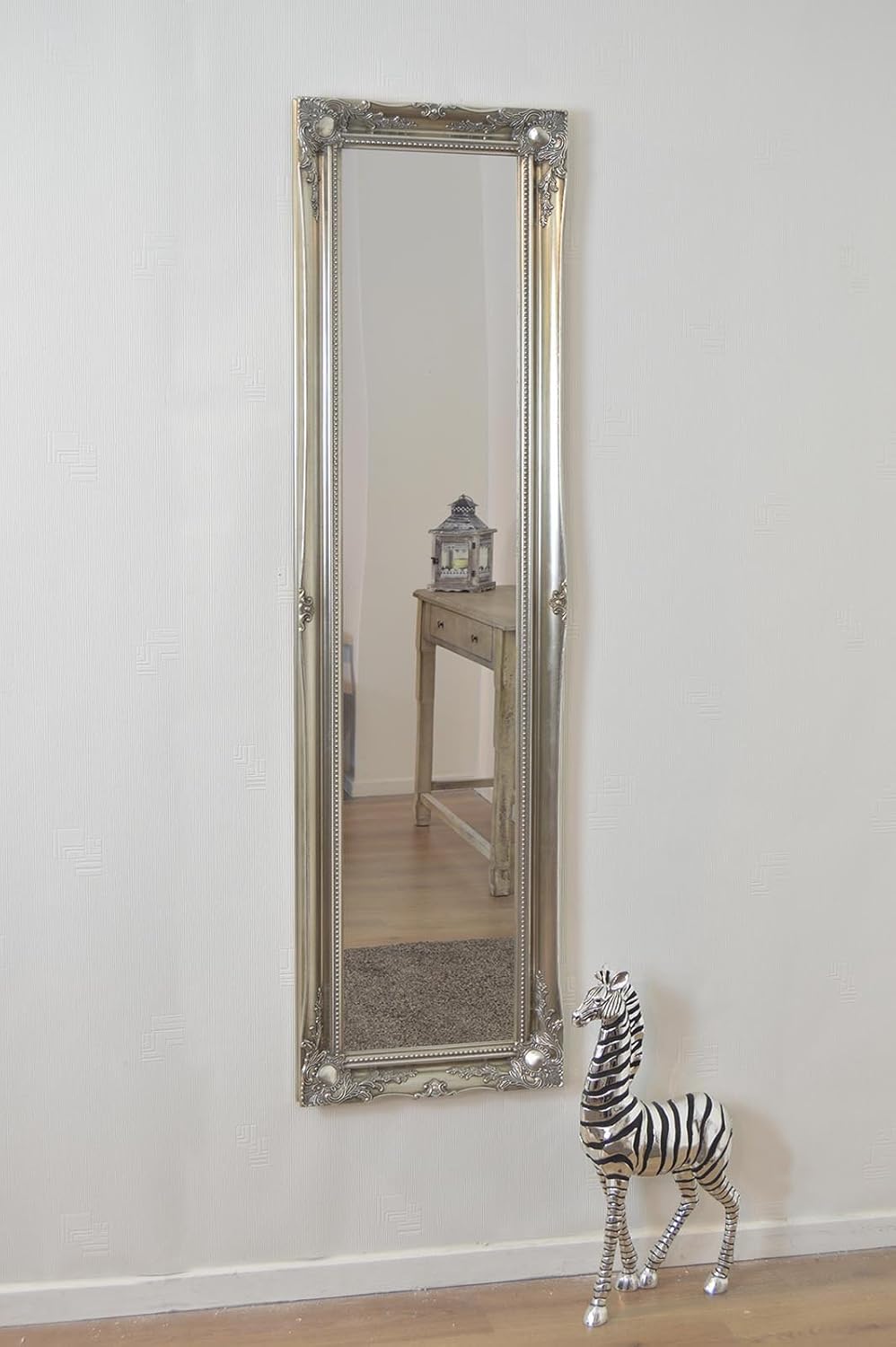 MirrorOutlet Large Silver Antique Style Ornate Dress Big Wall Mirror 5Ft6 X 1Ft6 167cm X 45cm, 167x45x5,829348760 - Image 3