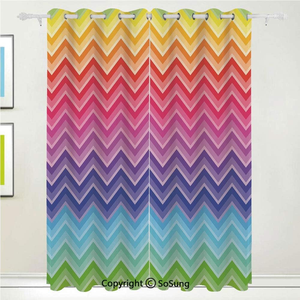 Ventana opaca con ojales arcoíris, líneas de colores arcoíris con