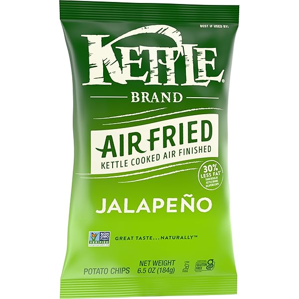KETTLE BRAND POTATO CHIPS, AIR FRIED JALAPEÑO KETTLE CHIPS, 6.5 OZ BAG