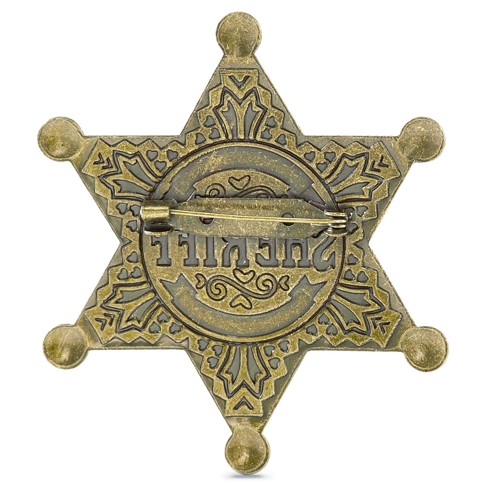 Metal Sheriff Badge Pin - Western Cop Star, Old West Prop