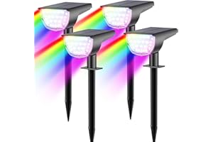 JIORRIO Solar Spot Lights Outdoor Solar Lights Outdoor Waterproof IP65 Solar Powered Outdoor Lights, Solar Landscape Spotlights Outdoor Solar Lights (Multicolor, 4 Packs)