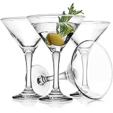 Glaver's Martini Glasses Set of 4 Cocktail Glasses, 6 Ounce Premium Strong Lead-Free Glass, Stemmed Margarita Glasses, For Bar, Martini, And More Dishwasher Safe