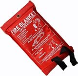 REAL ACCESSORIES Fire Blanket Large 1m x 1m EN-1869 Kitchen Fire Safe view 2