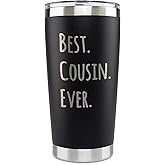 JENVIO Cousin Gifts | Best Cousin Ever | Stainless Steel Tumbler with Two Lids Straws and Gift Box | Unique Favorite Mug for Women Men | Female Birthday Valentine's Day