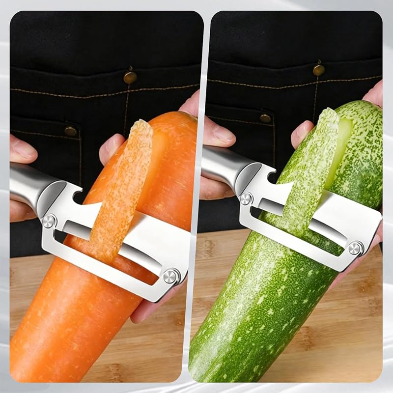 Descascador de legumes em aço inoxidável, descascador profissional de fruta com pega antiderrapante para batatas, maçãs e cenouras, 1 peça
